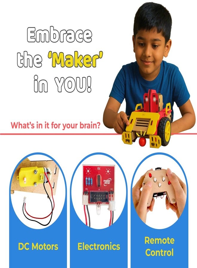 MakerVerse GobbleBot | DIY Electronic Robot Kit | Robot with Remote Control | Science Project for Age 8, 9, 10, 11, 12, 13, 14 (Wood) for Boys & Girls for Boys and Girls - Image 4